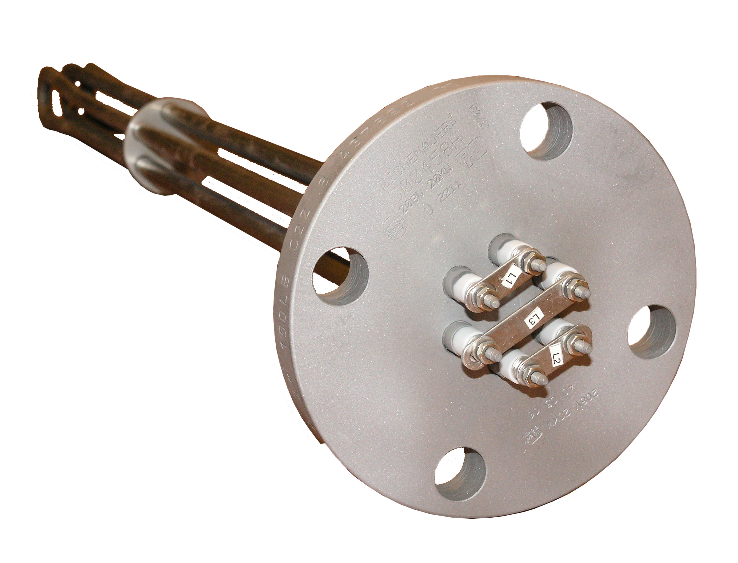 image of square and circular flanged immersion heaters